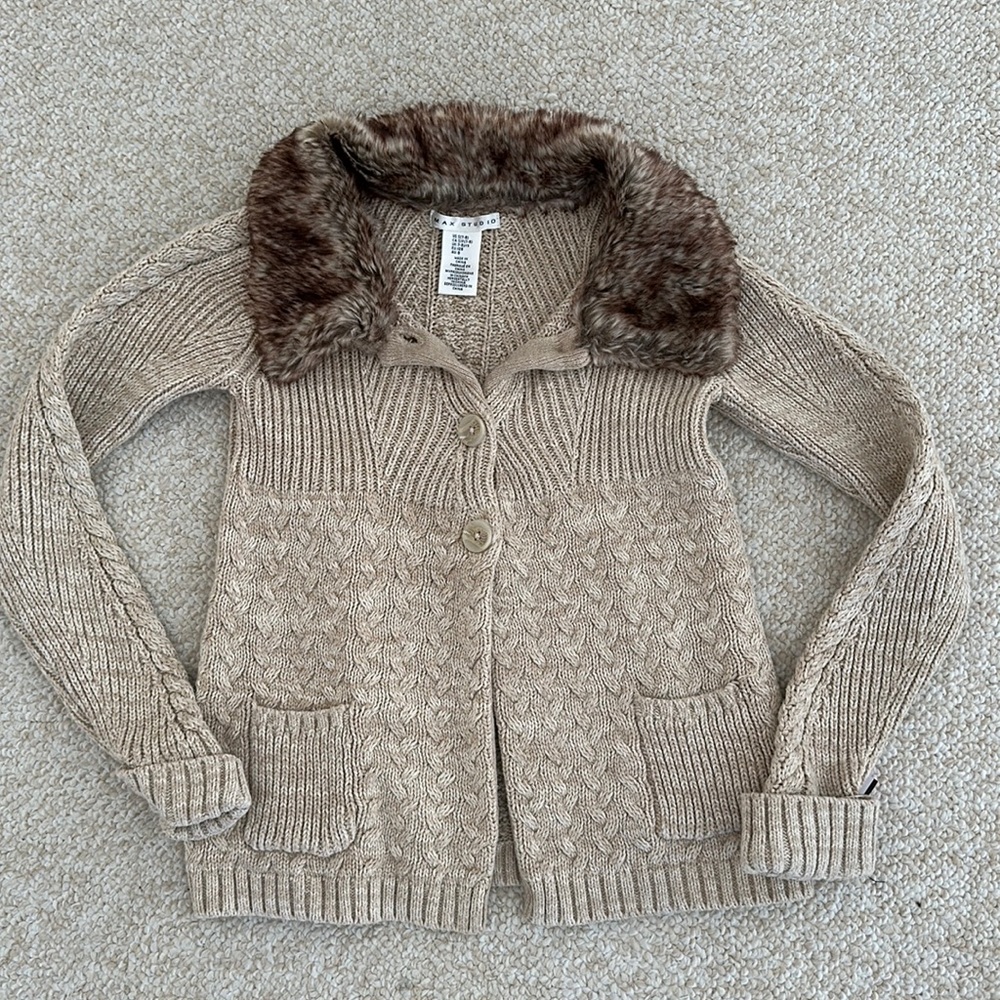 Max Studio Faux Fur Sweater